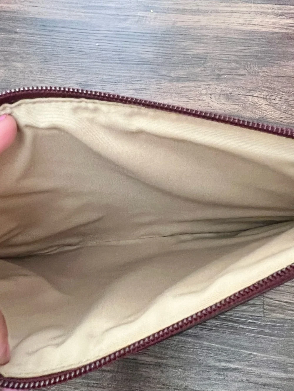 Coach Red and Light Pink Signature Jacquard Wristlet Pouch